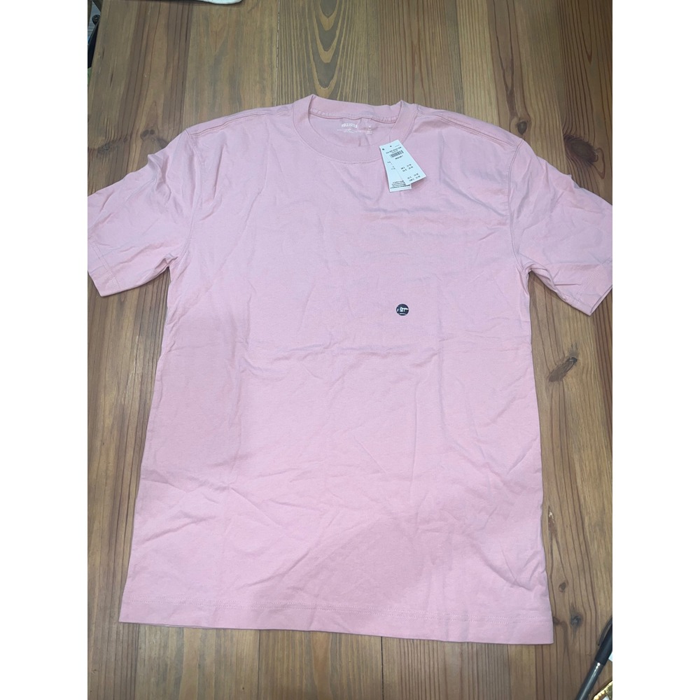 Hollister Mens Heavyweight Boxy Fit T-Shirt Pink Short Sleeve Crew Neck Medium T